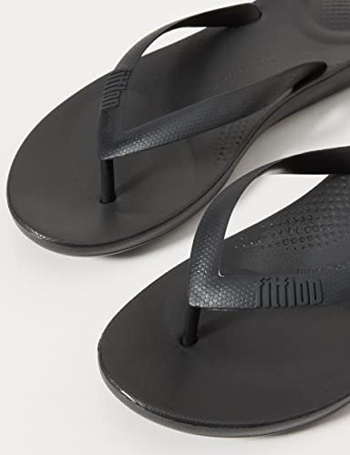 FitFlop IQushion Ergonomic Flip - Flops - Men's Black Shoe Deals Outlet