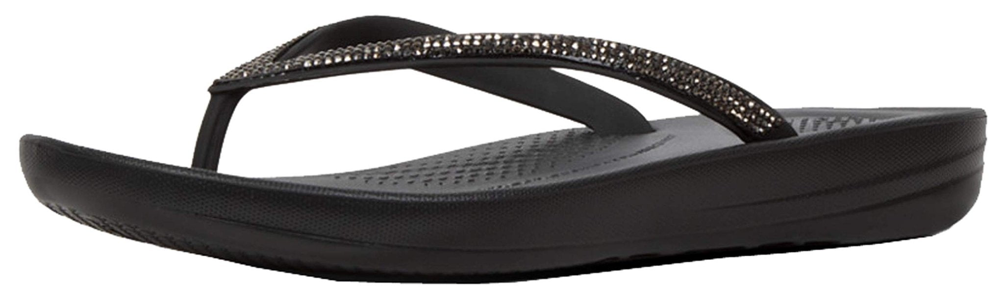 FitFlop IQushion Ergonomic Flip - Flops - Women's Black Shoe Deals Outlet