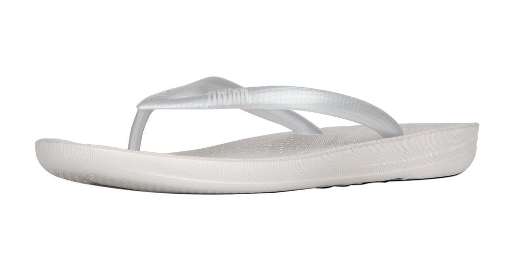 FitFlop IQushion Ergonomic Flip - Flops - Women's Silver Shoe Deals Outlet