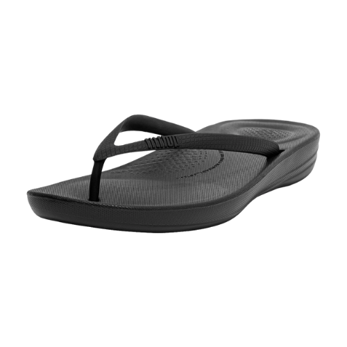 FitFlop IQushion Ergonomic Flip - Flops - Women's All Black Shoe Deals Outlet