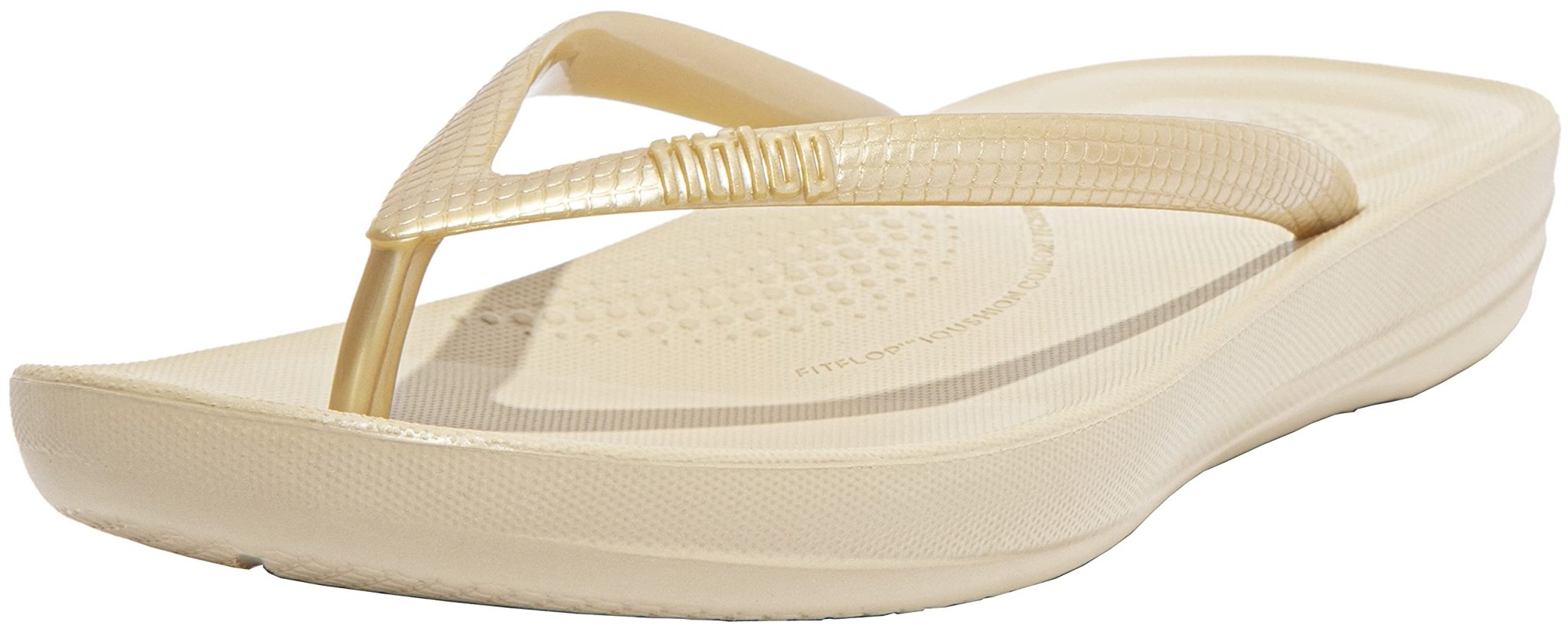 FitFlop IQushion Ergonomic Flip - Flops - Women's Gold Shoe Deals Outlet