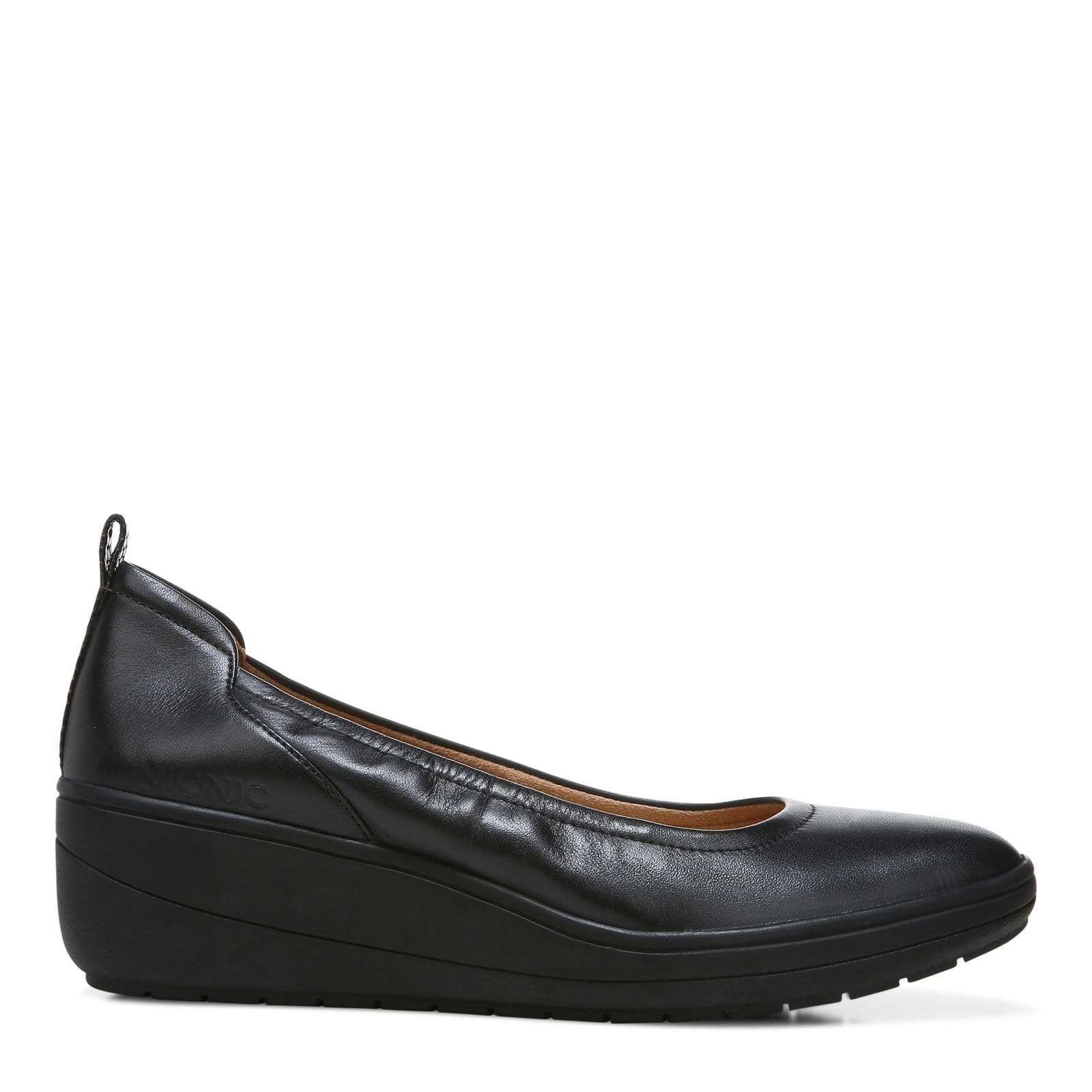 VIONIC Jacey Wedge Pump - Women's Black/Black Leather Shoe Deals Outlet