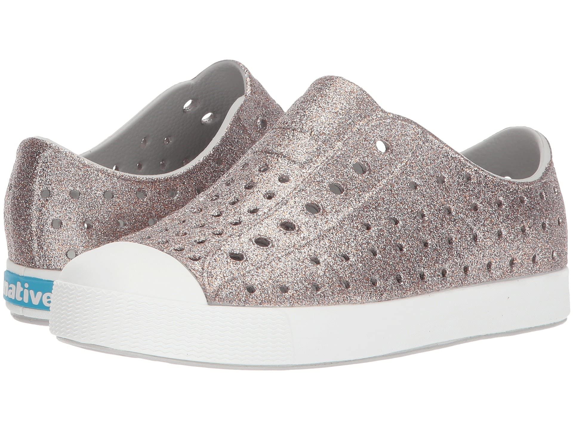 Native Shoes Kids Jefferson Bling - Kids Metal Bling/Shell White Shoe Deals Outlet