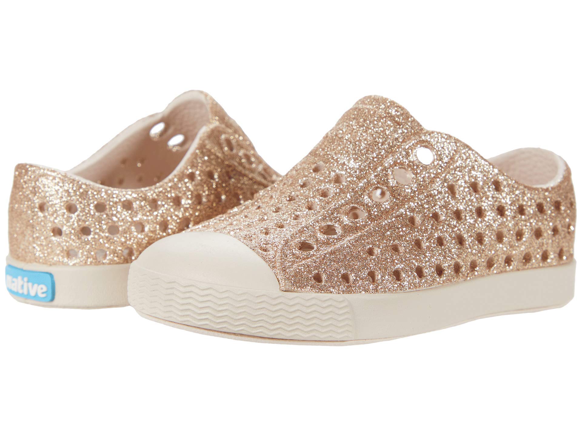 Native Shoes Kids Jefferson Bling - Kids Rock Salt Bling/Rock Salt Pink Shoe Deals Outlet