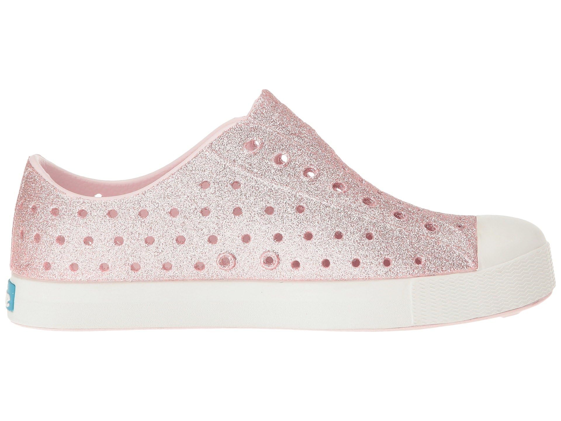 Native Shoes Kids Jefferson Bling - Kids Milk Pink Bling/Shell White Shoe Deals Outlet