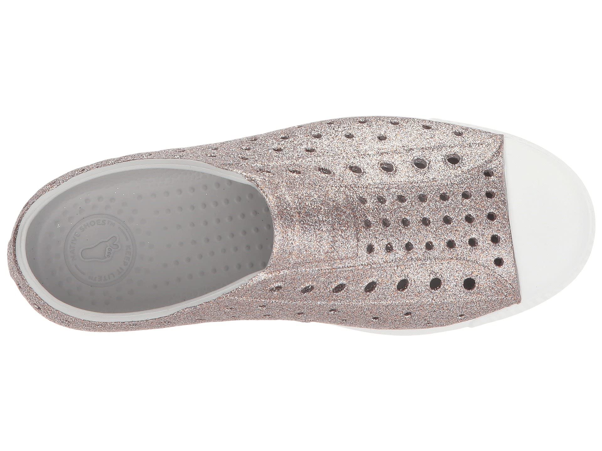 Native Shoes Kids Jefferson Bling - Kids Metal Bling/Shell White Shoe Deals Outlet