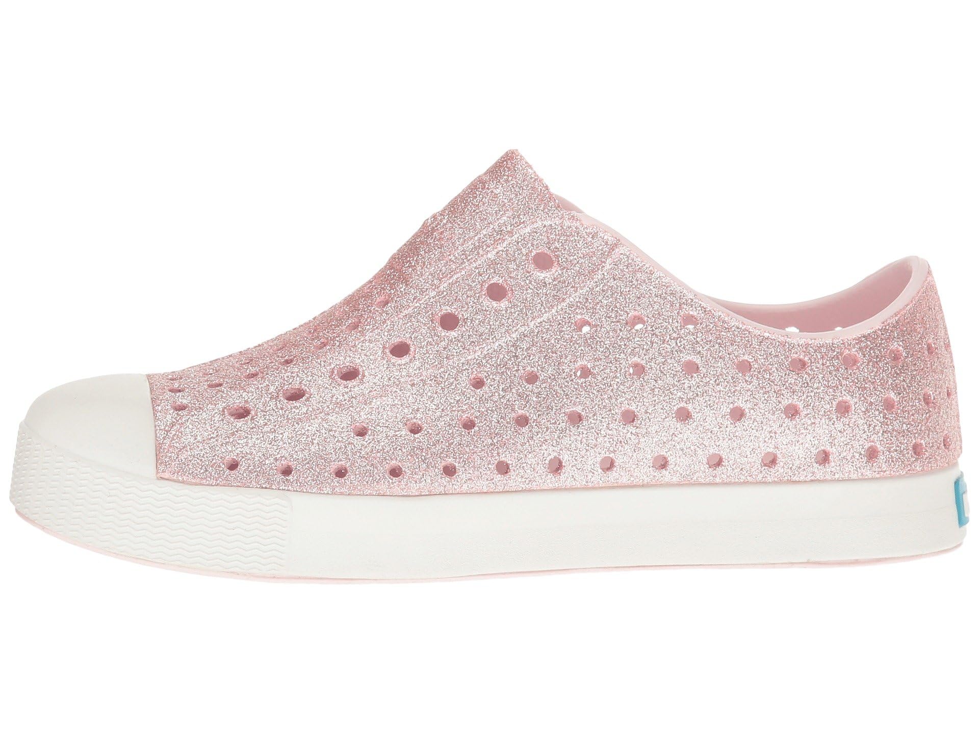 Native Shoes Kids Jefferson Bling - Kids Milk Pink Bling/Shell White Shoe Deals Outlet