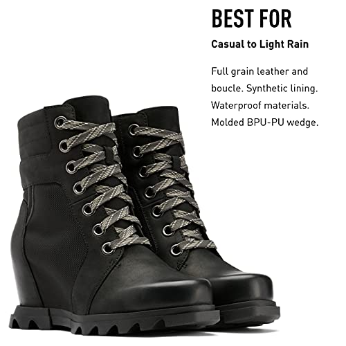SOREL Joan Of Arctic Wedge lll - Women's Black, Sea Salt Shoe Deals Outlet