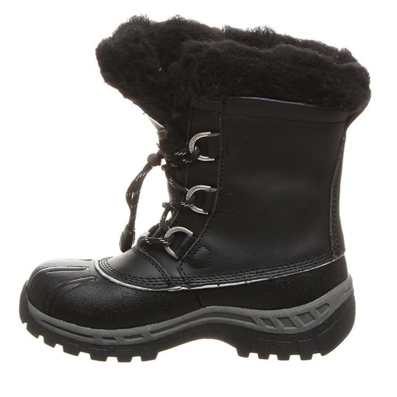 BEARPAW Kelly Boot - Kids Black/Grey Shoe Deals Outlet