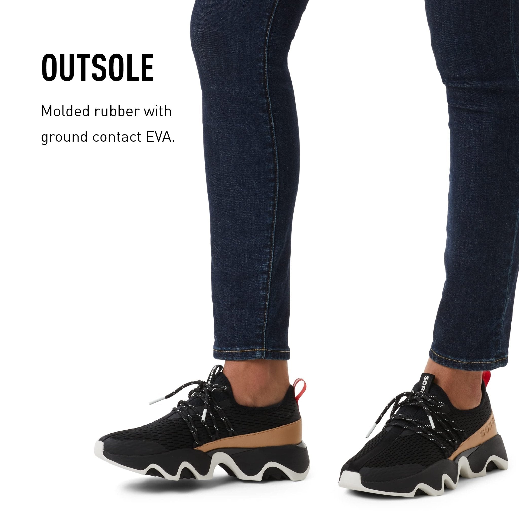 SOREL Kinetic Impact ll Lace - Women's Black, Sea Salt Shoe Deals Outlet