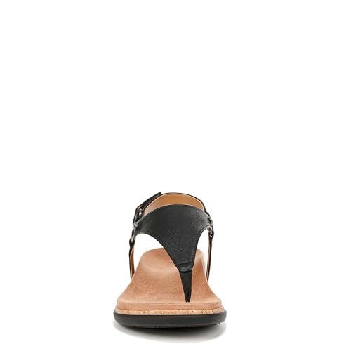 VIONIC Kirra II T - Strap Sandal - Women's Black Leather Shoe Deals Outlet