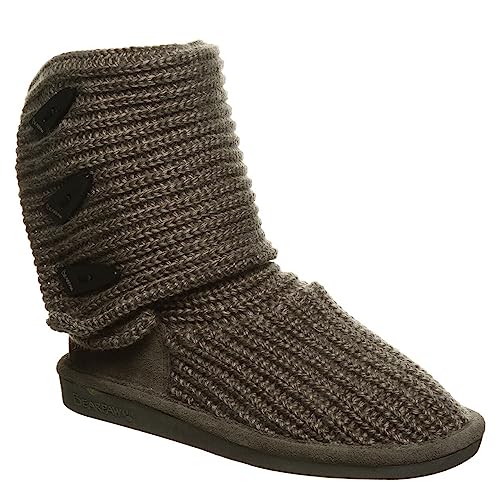 BEARPAW Knit Tall Boots - Women's Gray Shoe Deals Outlet