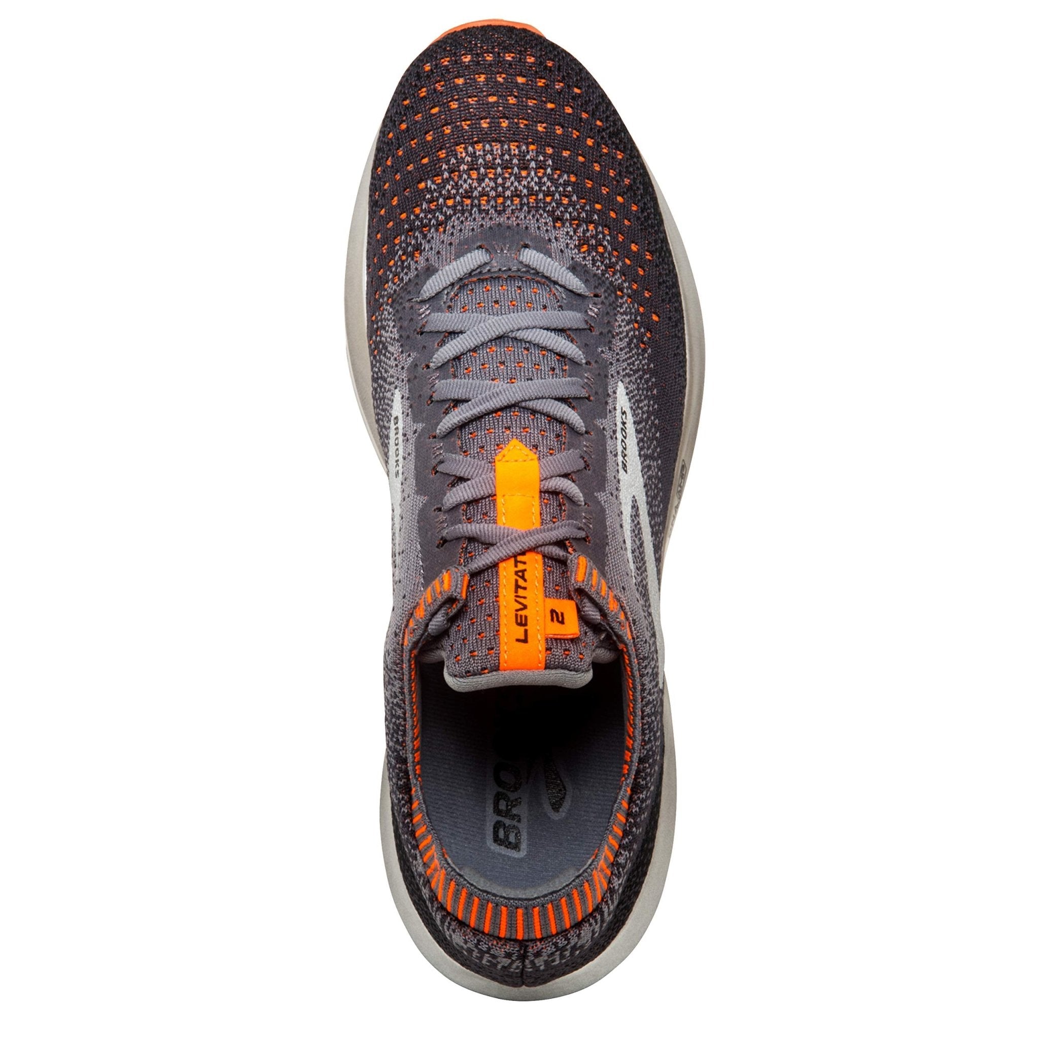Brooks Levitate 2 - Men's Grey/Black/Orange Shoe Deals Outlet