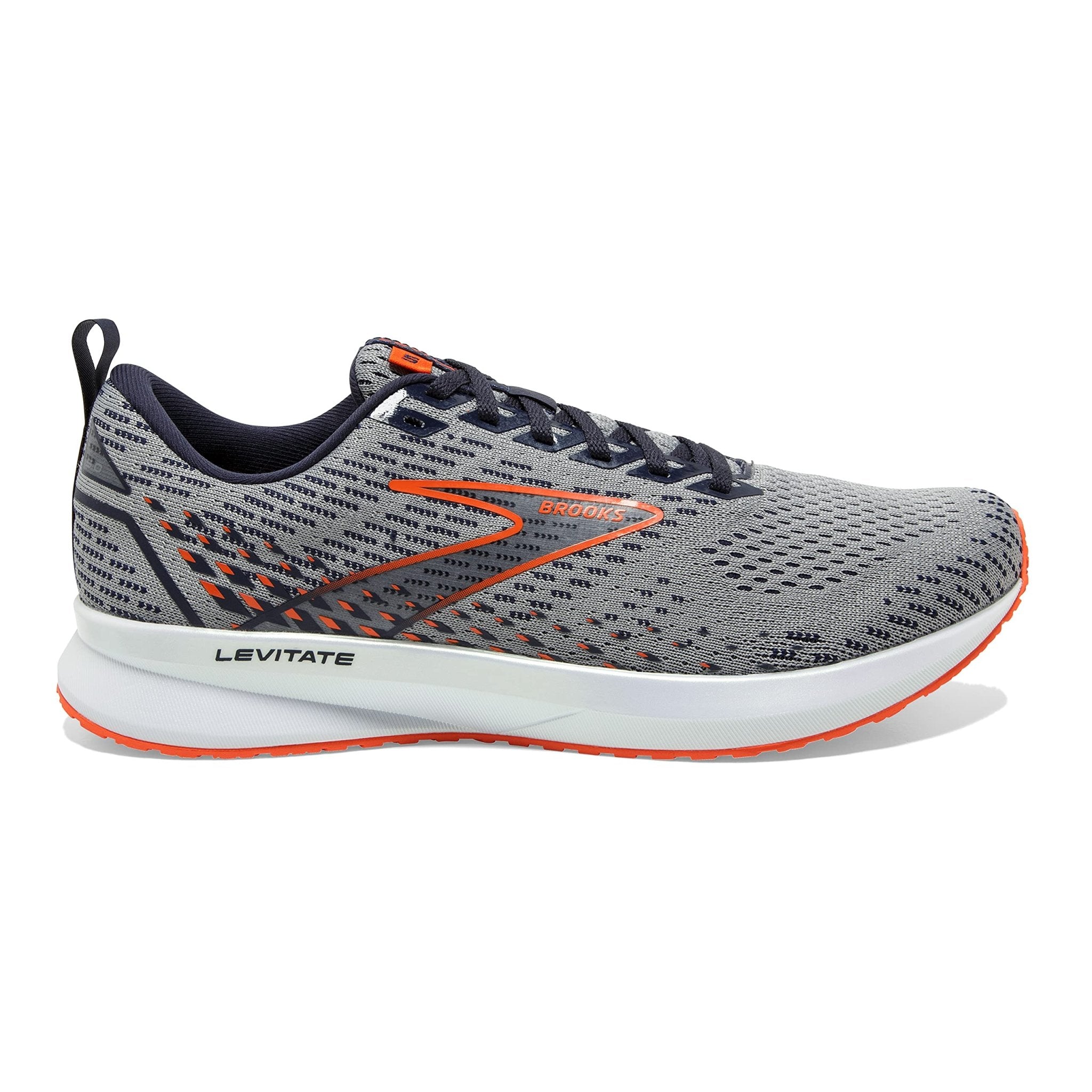 Brooks Levitate 5 - Men's Grey/Peacoat/Flame Shoe Deals Outlet