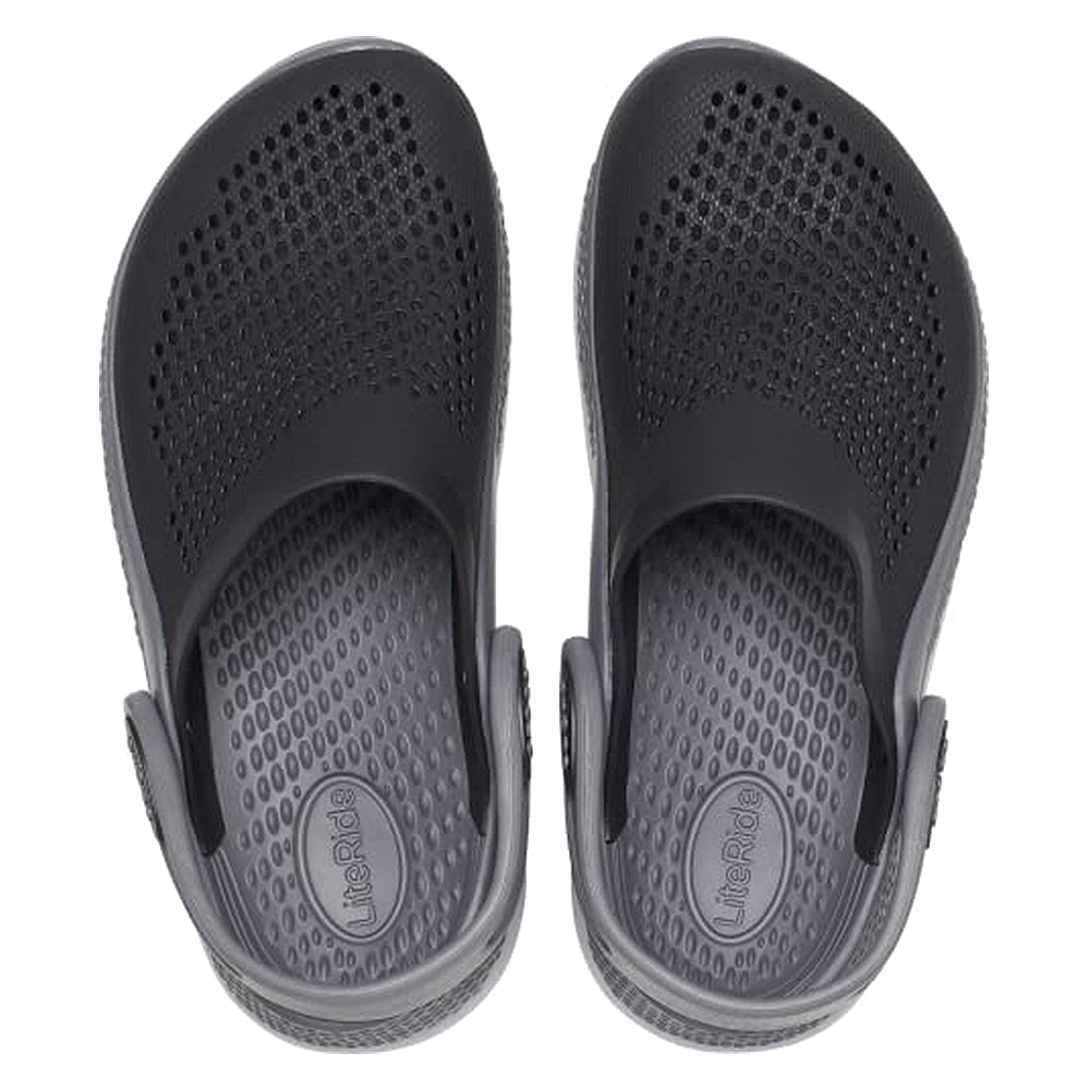 Crocs LiteRide 360 Clog - Kids Black/Slate Grey Shoe Deals Outlet