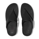 FitFlop Lulu Leather Toe - Post Sandals - Women's Black 2 Shoe Deals Outlet