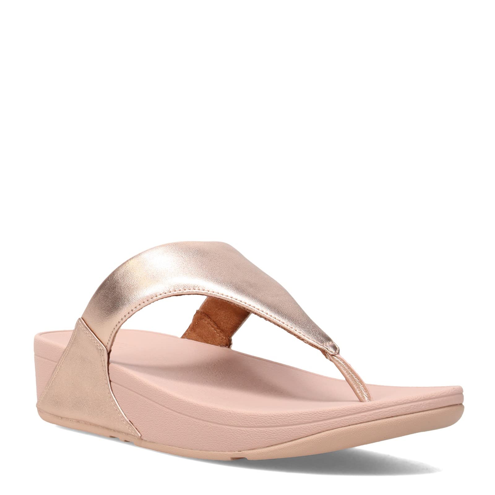 FitFlop Lulu Leather Toe - Post Sandals - Women's Rose Gold Shoe Deals Outlet