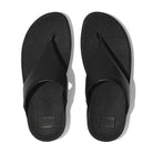 FitFlop Lulu Leather Toe - Post Sandals - Women's Black 2 Shoe Deals Outlet