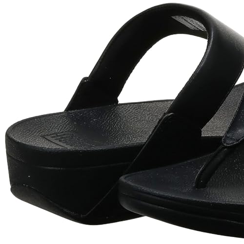 FitFlop Lulu Leather Toe - Post Sandals - Women's Black 2 Shoe Deals Outlet