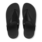 FitFlop Lulu Leather Toe - Post Sandals - Women's Black 2 Shoe Deals Outlet