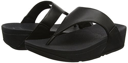 FitFlop Lulu Leather Toe - Post Sandals - Women's Black 2 Shoe Deals Outlet