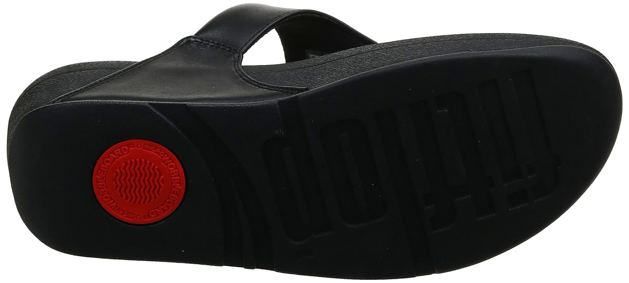 FitFlop Lulu Leather Toe - Post Sandals - Women's Black 2 Shoe Deals Outlet
