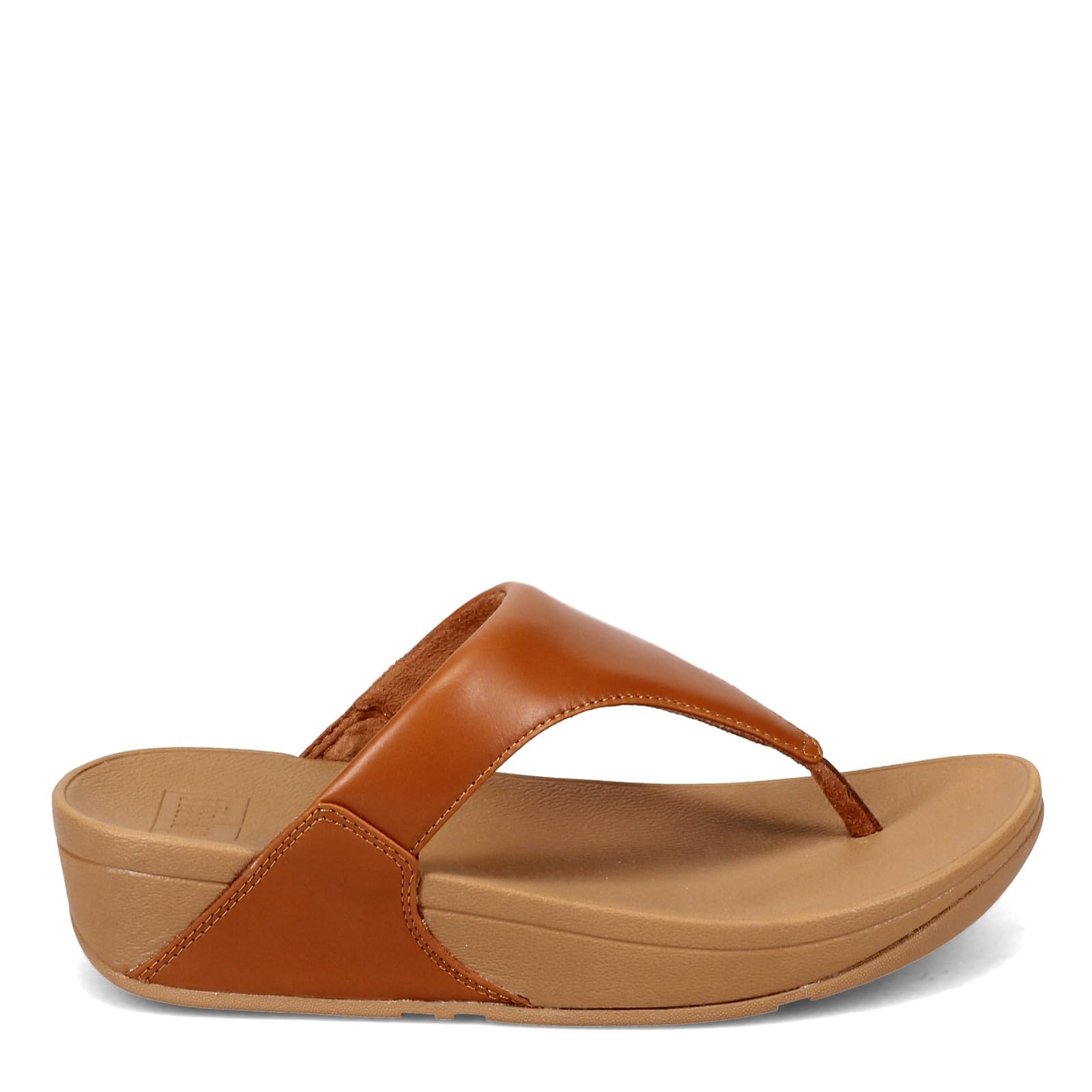 FitFlop Lulu Leather Toepost Wedge - Women's Light Tan Shoe Deals Outlet