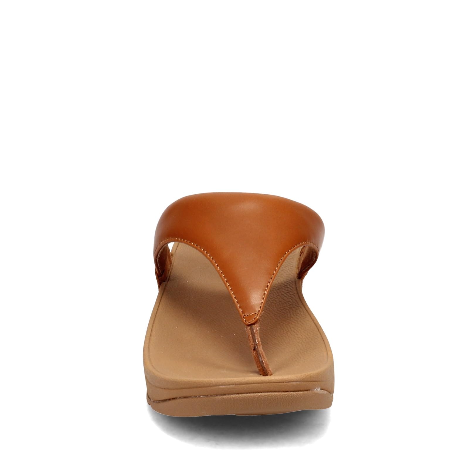 FitFlop Lulu Leather Toepost Wedge - Women's Light Tan Shoe Deals Outlet