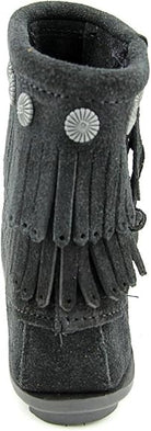Minnetonka Double - Fringe Side Black 8.5 M 747647888287 Shoe Deals Outlet