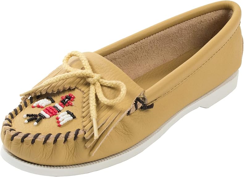 Minnetonka Mocassins Thunderbird Natural 8 M 747647008487 Shoe Deals Outlet