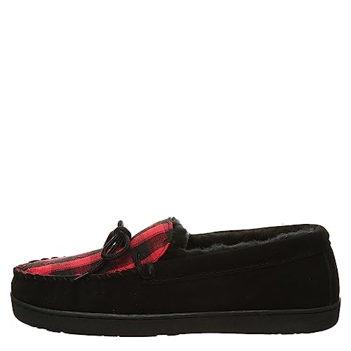 BEARPAW Moc II Slippers - Men's Black Multi Knit Shoe Deals Outlet