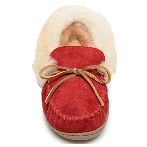 Minnetonka Moccasins Alpine Sheepskin - Women's Red Shoe Deals Outlet