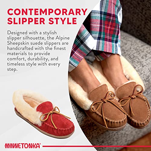 Minnetonka Moccasins Alpine Sheepskin - Women's Red Shoe Deals Outlet