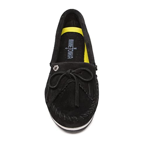 Minnetonka Moccasins Kilty Plus - Women's Black Suede Shoe Deals Outlet