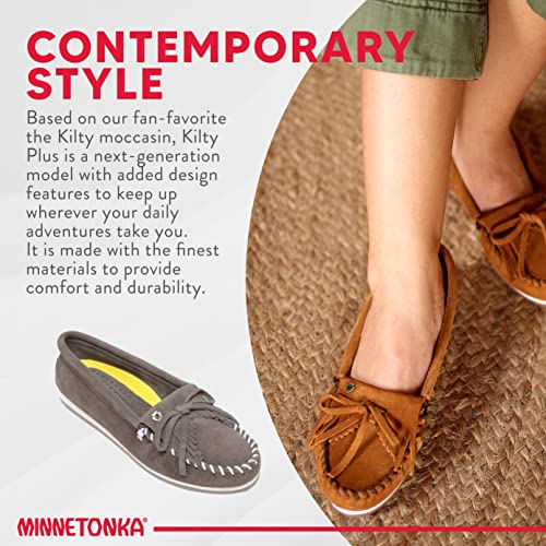 Minnetonka Moccasins Kilty Plus - Women's Grey Suede Shoe Deals Outlet