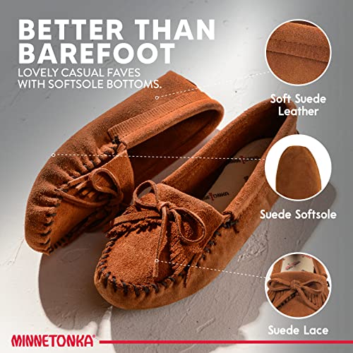 Minnetonka Moccasins Kilty Suede Softsole - Women's Storm Blue Shoe Deals Outlet