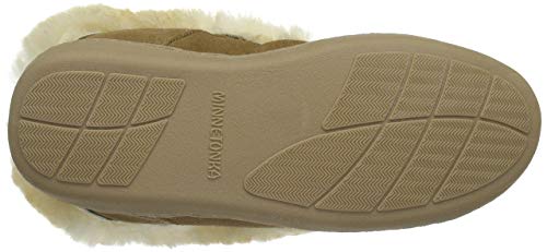 Minnetonka Moccasins Sheepskin Ankle Suede - Women's Golden Tan Shoe Deals Outlet