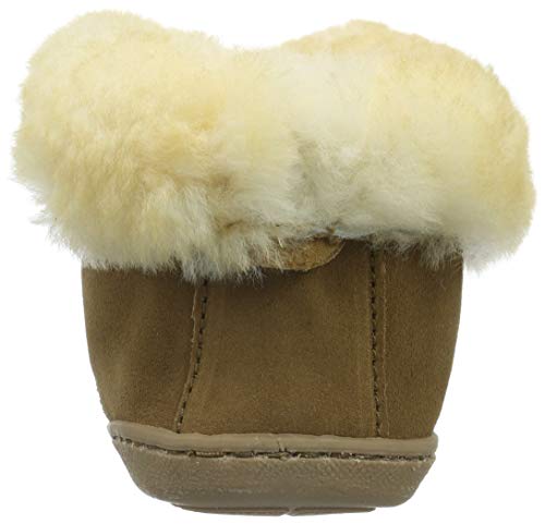 Minnetonka Moccasins Sheepskin Ankle Suede - Women's Golden Tan Shoe Deals Outlet
