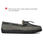Minnetonka Moccasins Sheepskin Hardsole - Men's Grey Shoe Deals Outlet
