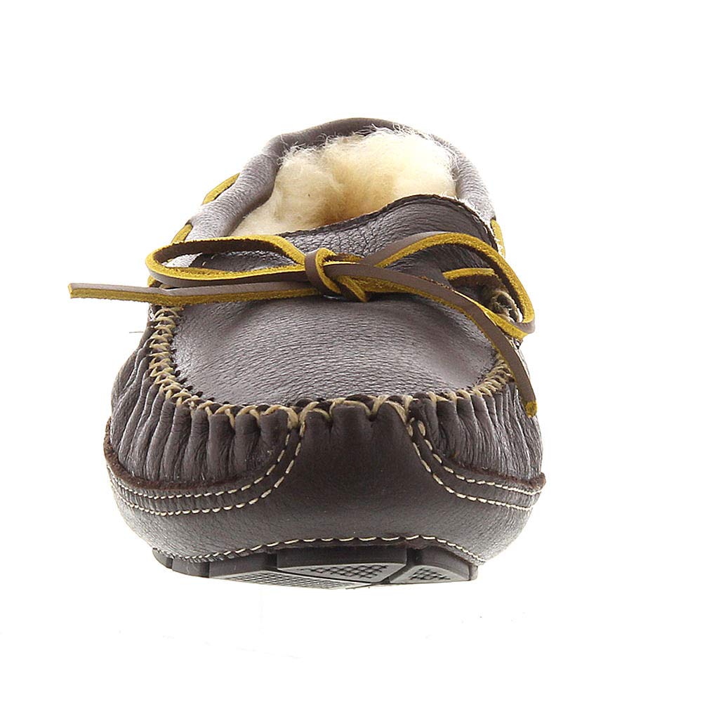 Minnetonka Moccasins Sheepskin Moose - Men's Choco Shoe Deals Outlet