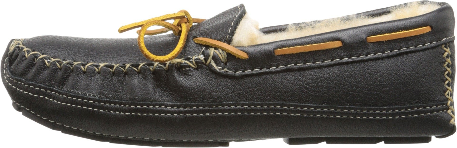 Minnetonka Moccasins Sheepskin Moose - Men's Black Shoe Deals Outlet