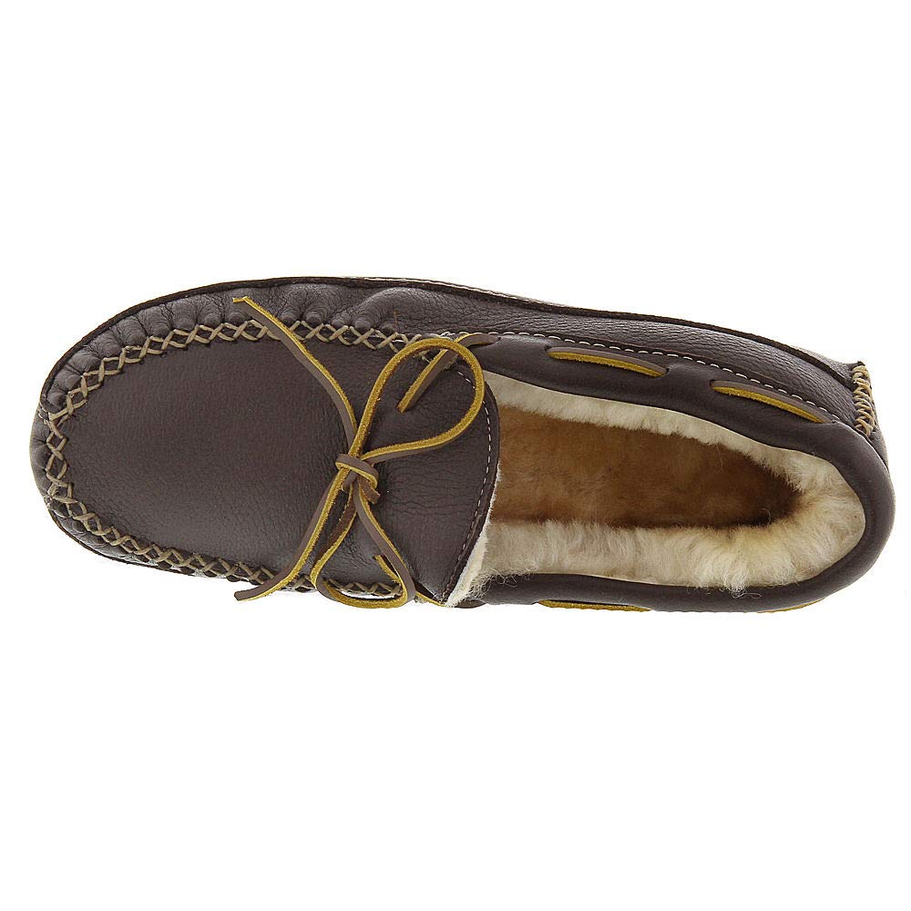 Minnetonka Moccasins Sheepskin Moose - Men's Choco Shoe Deals Outlet
