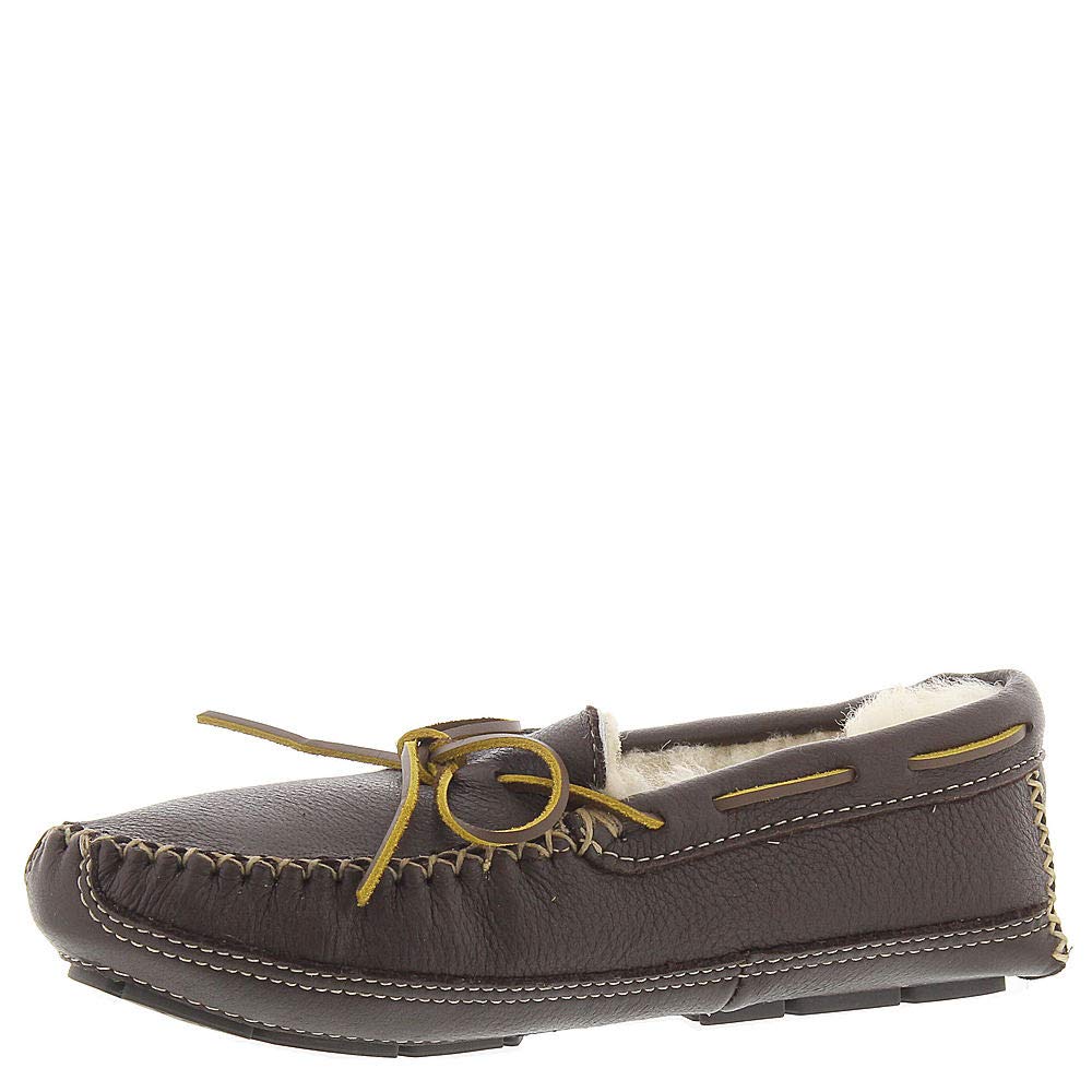 Minnetonka Moccasins Sheepskin Moose - Men's Choco Shoe Deals Outlet