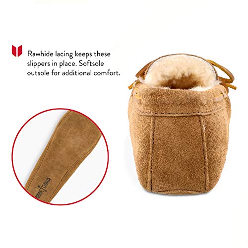 Minnetonka Moccasins Sheepskin Softsole - Men's Tan Shoe Deals Outlet