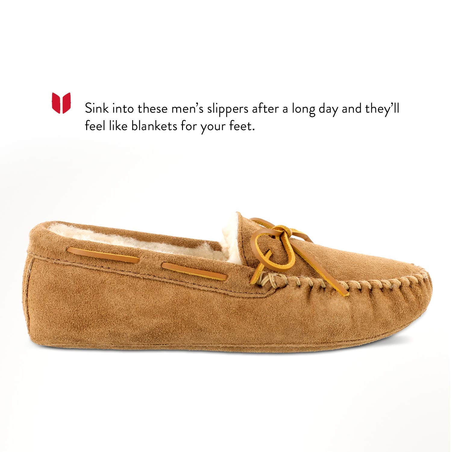 Minnetonka Moccasins Sheepskin Softsole - Men's Tan Shoe Deals Outlet