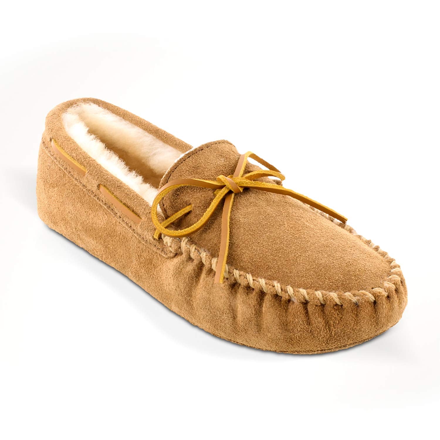 Minnetonka Moccasins Sheepskin Softsole - Men's Tan Shoe Deals Outlet