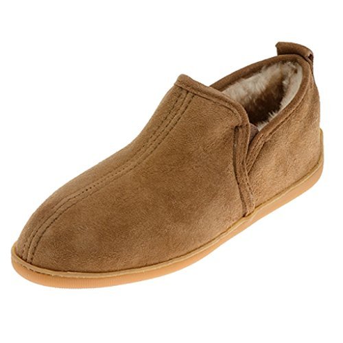 Minnetonka Moccasins Twin Gore Sheepskin - Men's Tan Shoe Deals Outlet
