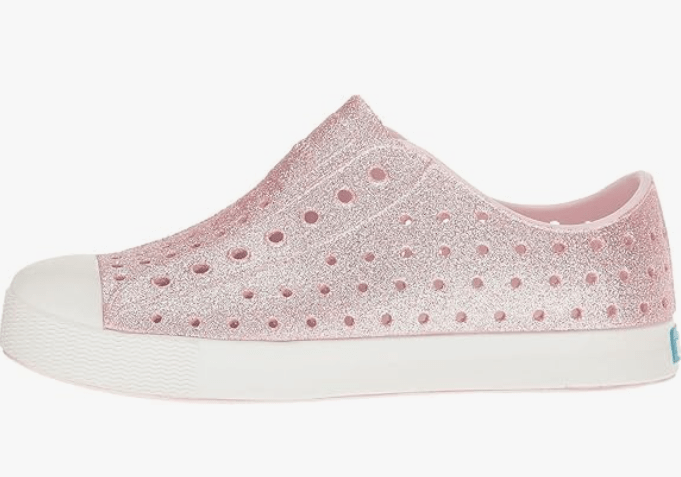 Native Shoes Jefferson Milk Pink Bling / Shell White 3 — 4894401848530 Shoe Deals Outlet