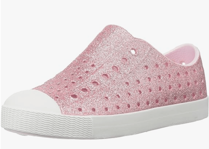 Native Shoes Jefferson Milk Pink Bling / Shell White 3 — 4894401848530 Shoe Deals Outlet