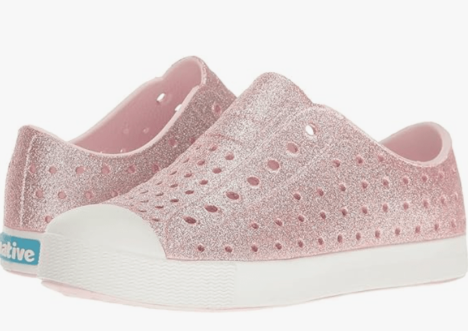 Native Shoes Jefferson Milk Pink Bling / Shell White 3 — 4894401848530 Shoe Deals Outlet